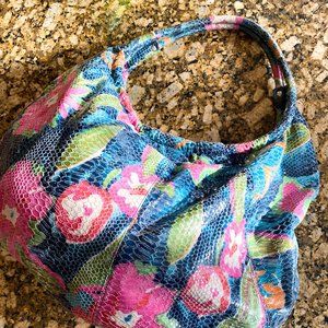 Hobo Int Oversized Faux Snakeskin Floral Bag